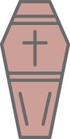 Coffin Line Filled Light Icon vector