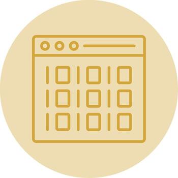 binario línea amarillo circulo icono vector