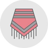 poncho línea lleno ligero icono vector