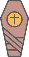 Coffin Line Filled Light Icon vector