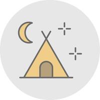 Camping Line Filled Light Icon vector