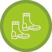 Boots Line Multi Circle Icon vector