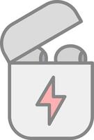 Charging Line Filled Light Icon vector