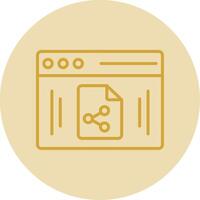 File Sharing Line Yellow Circle Icon vector