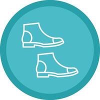 Boots Line Multi Circle Icon vector