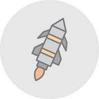 Missile Line Filled Light Icon vector