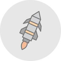 Missile Line Filled Light Icon vector