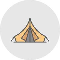 Tent Line Filled Light Icon vector