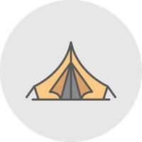 Tent Line Filled Light Icon vector