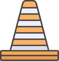 Traffic Cone Line Filled Light Icon vector