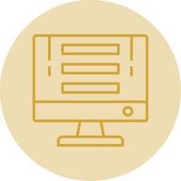 Computer Line Yellow Circle Icon vector