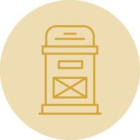 Postbox Line Yellow Circle Icon vector