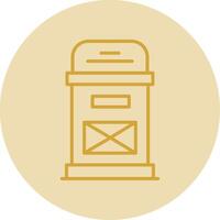 Postbox Line Yellow Circle Icon vector