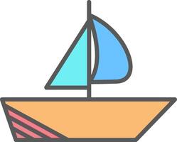 Boat Line Filled Light Icon vector