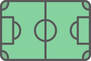 Soccer Field Line Filled Light Icon vector