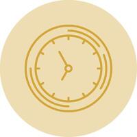 Clock Line Yellow Circle Icon vector