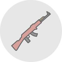 Gun Line Filled Light Icon vector