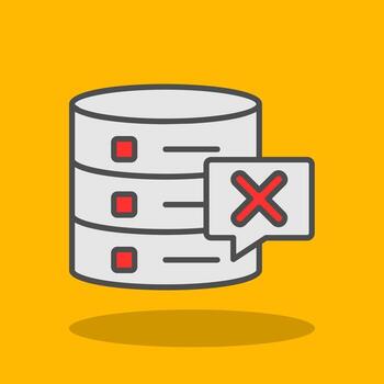 Eliminar base de datos lleno sombra icono vector