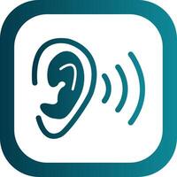 Ear Glyph Gradient Corner Icon vector