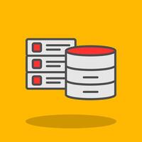 Databases Filled Shadow Icon vector