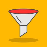 Funnel Filled Shadow Icon vector