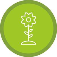 Flower Line Multi Circle Icon vector