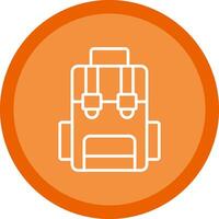 Hiking Back Pack Line Multi Circle Icon vector