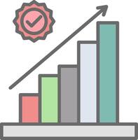 Bar Chart Line Filled Light Icon vector