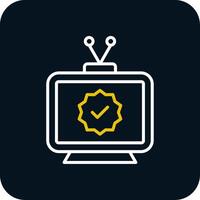 Television Line Red Circle Icon vector