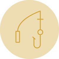 Rod Line Yellow Circle Icon vector