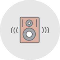 Altavoces línea lleno ligero icono vector