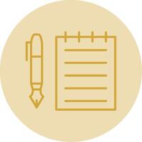 Notes Line Yellow Circle Icon vector