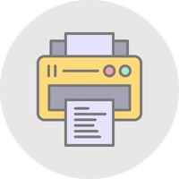 Printing Line Filled Light Icon vector
