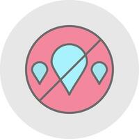 No Water Line Filled Light Icon vector