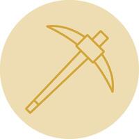 Pick Axe Line Yellow Circle Icon vector