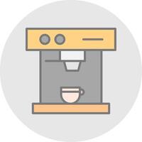 café máquina línea lleno ligero icono vector