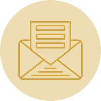Letter Line Yellow Circle Icon vector