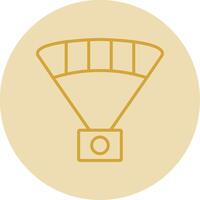 Paragliding Line Yellow Circle Icon vector