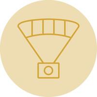 parapente línea amarillo circulo icono vector