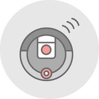 Robot Vacuum Cleaner Line Filled Light Icon vector