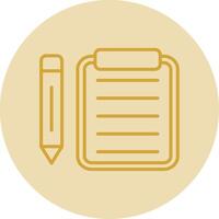 Notes Line Yellow Circle Icon vector