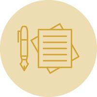 Notes Line Yellow Circle Icon vector