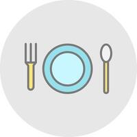 Cutlery Line Filled Light Icon vector