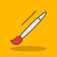 Paint Brush Filled Shadow Icon vector