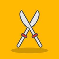 Pruning Shears Filled Shadow Icon vector