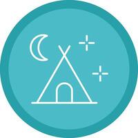 Camping Line Multi Circle Icon vector