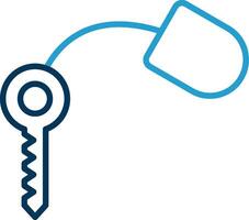 Key Line Blue Two Color Icon vector