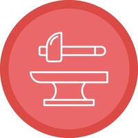 Blacksmith Line Multi Circle Icon vector