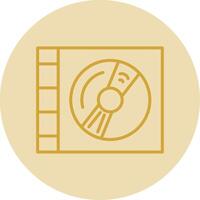 Compact Disc Line Yellow Circle Icon vector