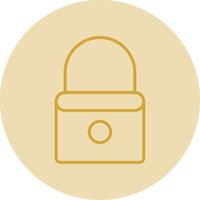 Lock Line Yellow Circle Icon vector